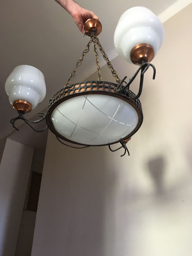 Żyrandol, lampa sufitowa Vintage, PRL