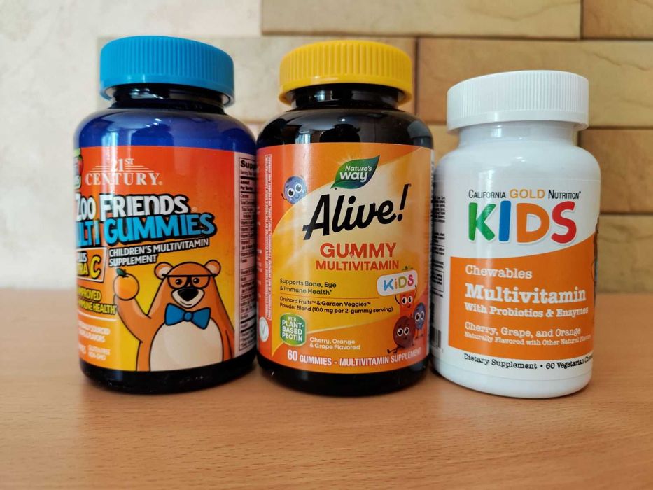 Дитячий вітамін д3, омега, С, кальцій, магній, цинк, мульті California