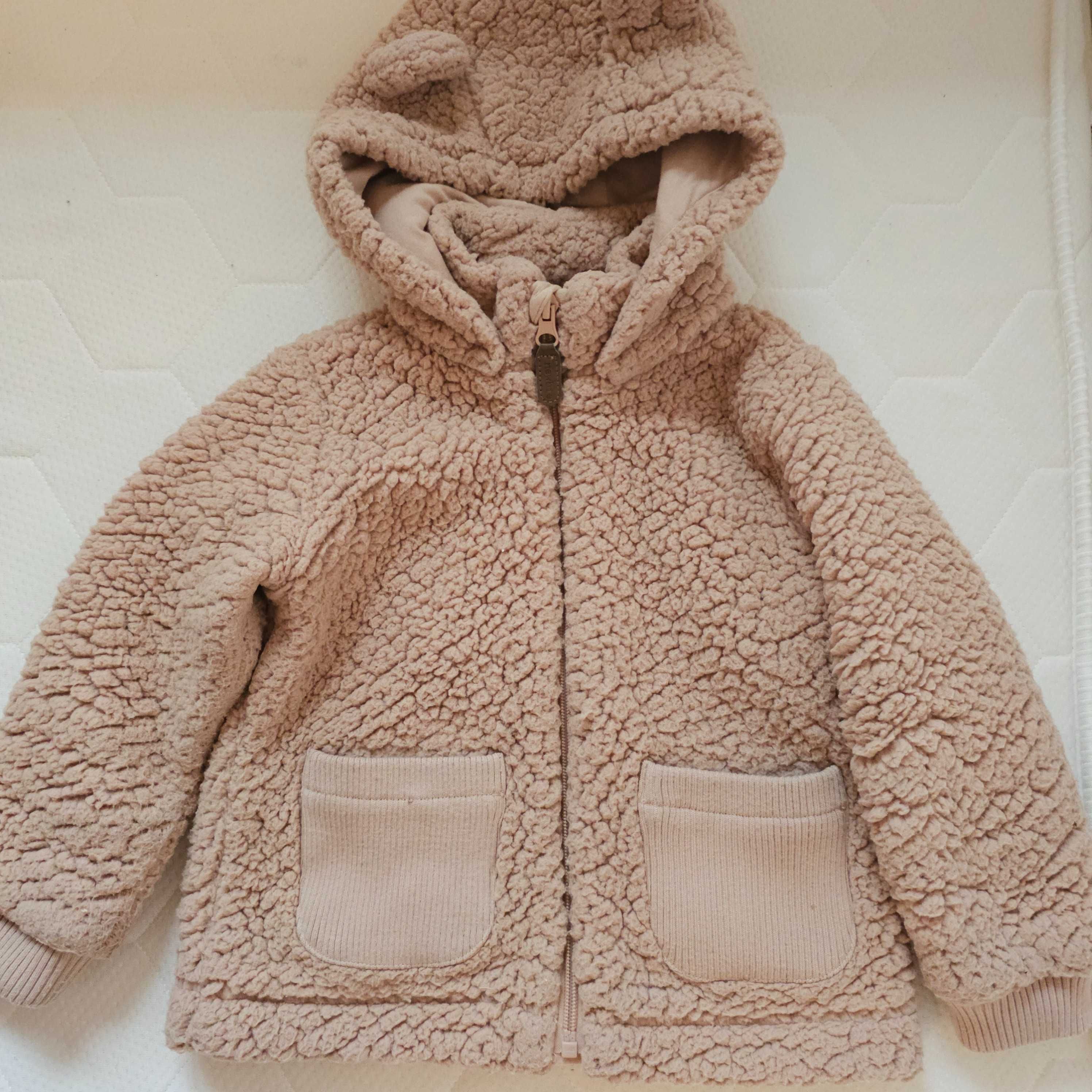 Newbie kurtka bluza suwak baranek brudny róż r. 98