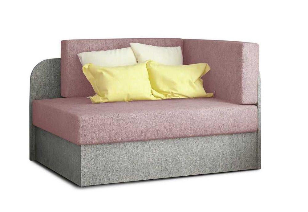 Sofa rozkładana z funkcją spania ROSA szara/różowa