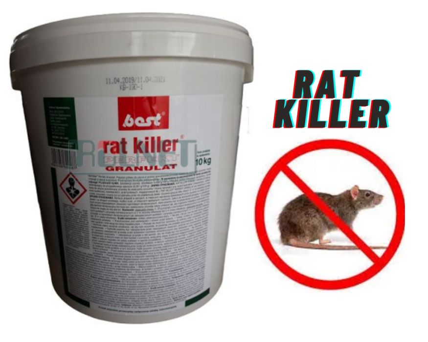 Brodifakum Granulat na myszy i szczury Rat Killer Perfekt 10kg Wysyłka