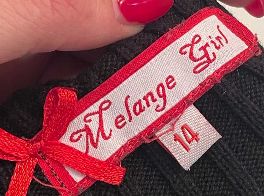 T2 szara ciepła zimowa sweterkowa Melange Girl L XL czarna