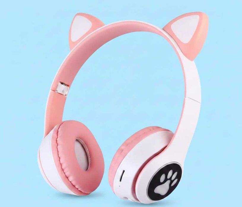Рожеві навушники з котячими вушками Cat MZ-023