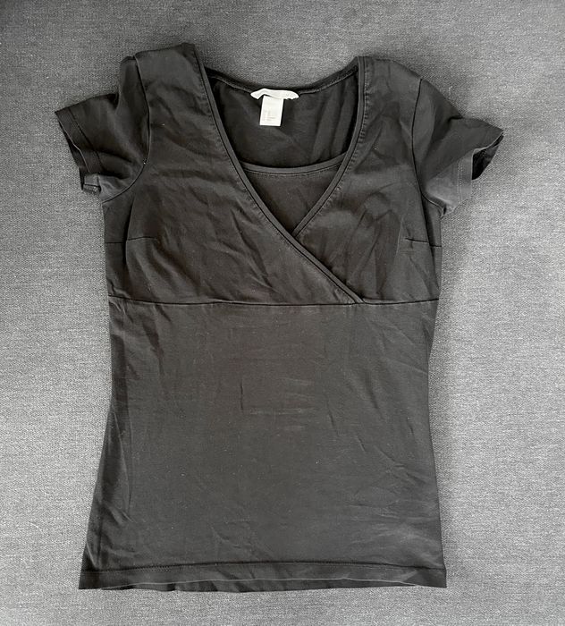 Czarna koszulka do karmienia XS H&M