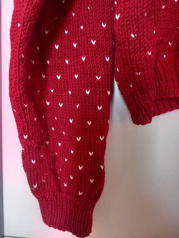 zimowy sweter czerwony świąteczny