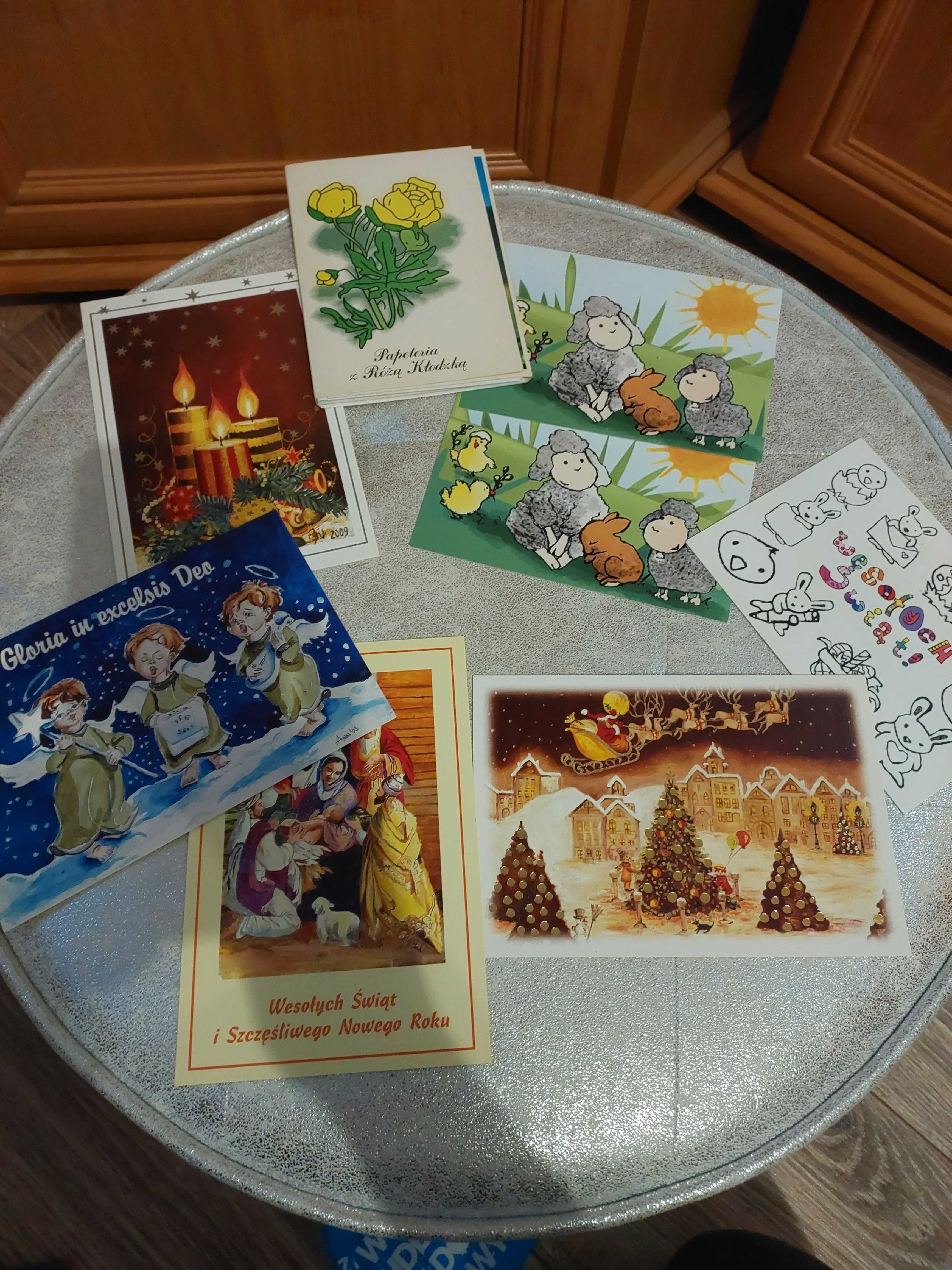 Karki, pocztówki świąteczne, nieużywane 7 sztuk