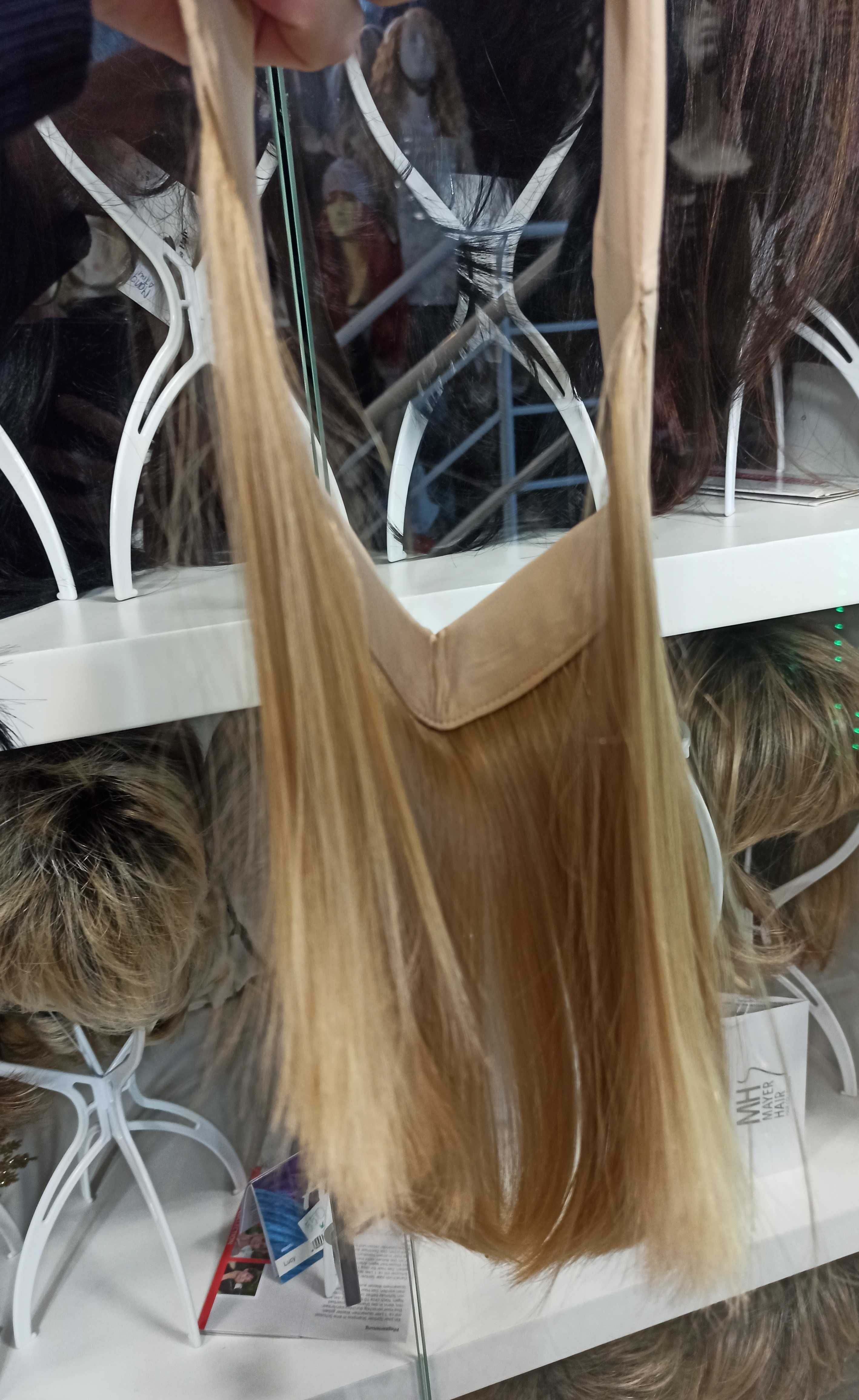 Włosy naturalne słowiańskie na opasce pod chustę, turban kapelusz