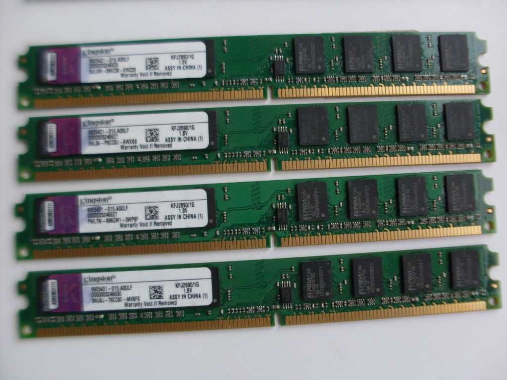 Рабочая фирменная оперативная память ОЗУ Kingston DDR2 1GB и DDR3 2GB