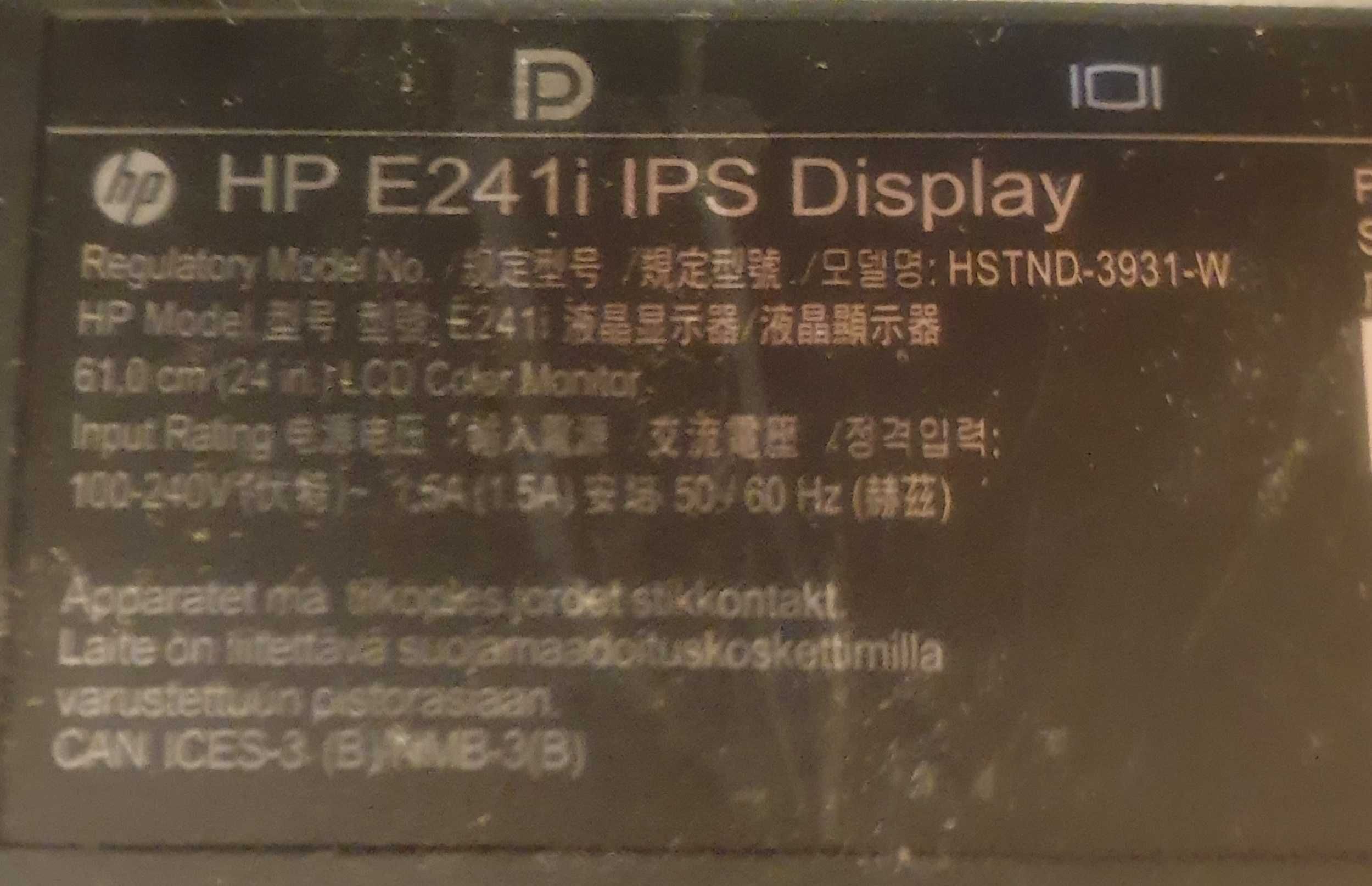 Monitor hp E241i ips