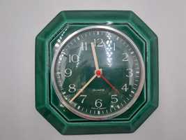 Zegar ceramiczny ścienny kwarcowy kuchenny butelkowa zieleń
