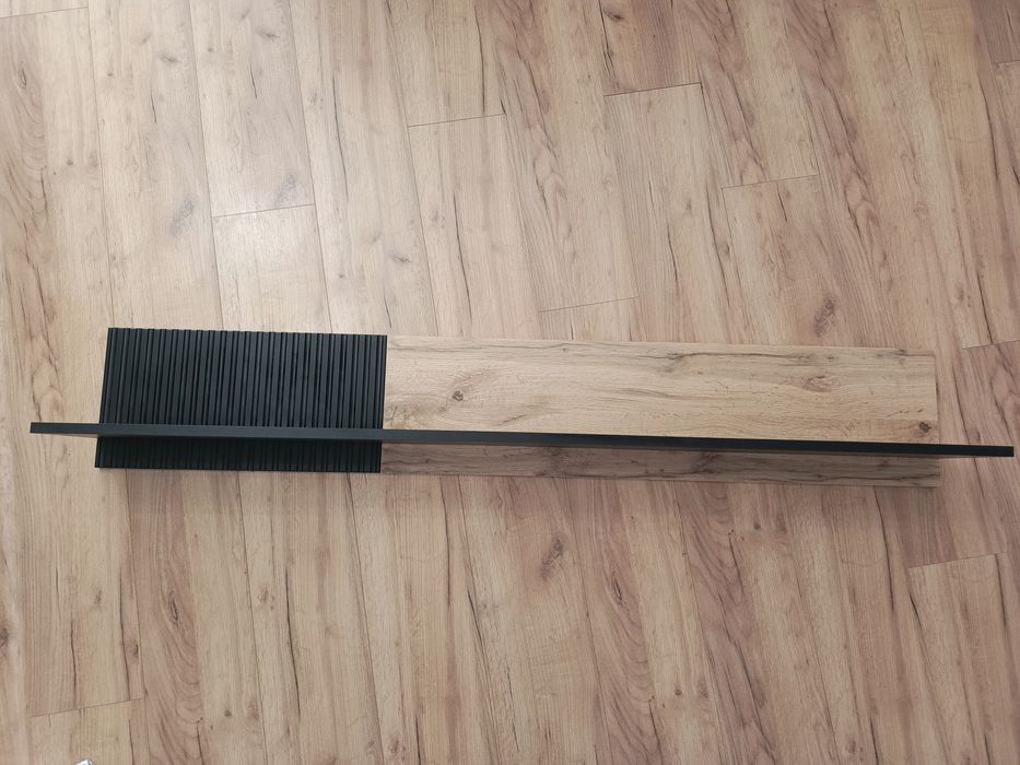 Półka wisząca RANDOM P-1 Dąb Wotan + Czarny Halmar