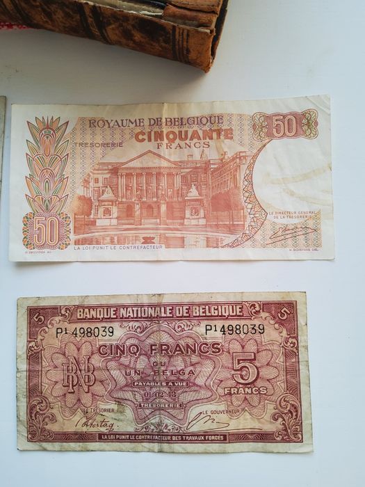 Belgijskie banknoty z lat 30 i 40-tych XX wieku