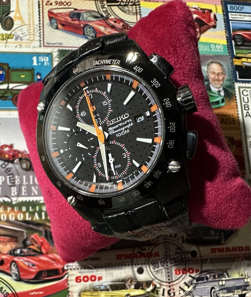 Seiko Sportura Chronograph, Alarm, 100m WR