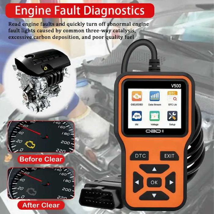 Skaner tester diagnostyczny OBD2 V500 czytnik kodów kontrola napięcia