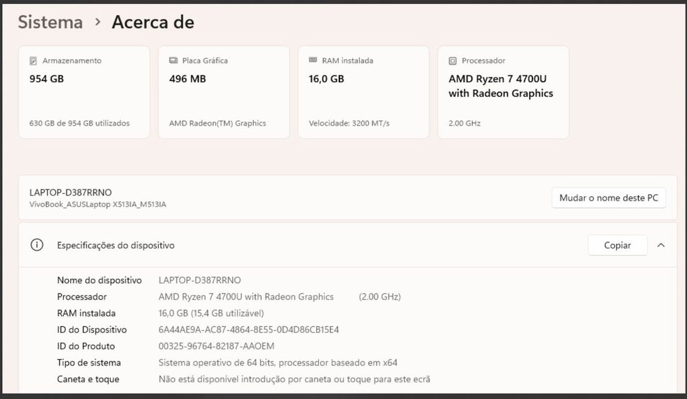 ASUS Vivobook (como novo)