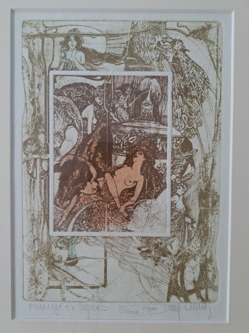 Paweł Hlavaty dwa obrazy - grafiki - Erotyki