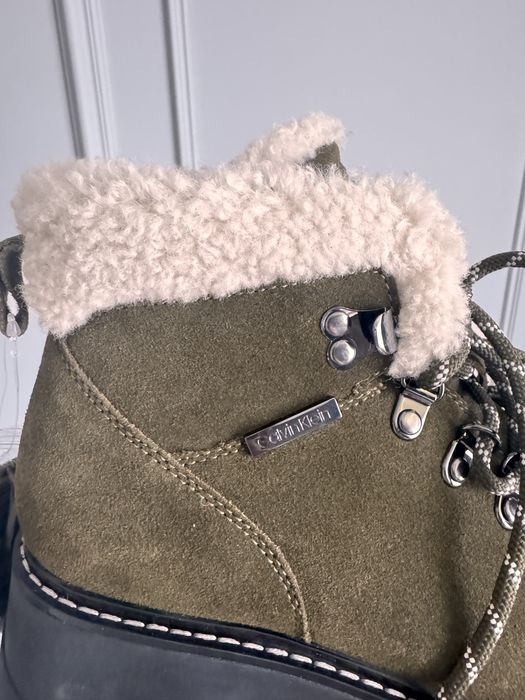 Жіночі шкіряні замшеві черевики на шнурівці оригінал Calvin Klein 39 р