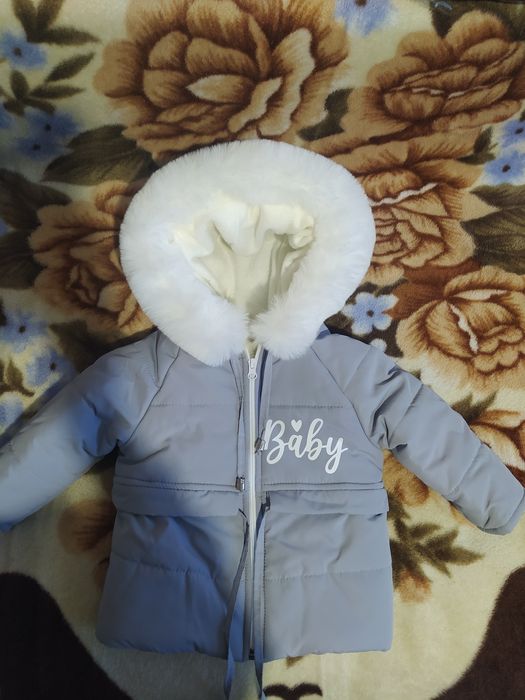 Дитячий зимовий комбінезон трансформер 3в1 на овчині 0-2 роки