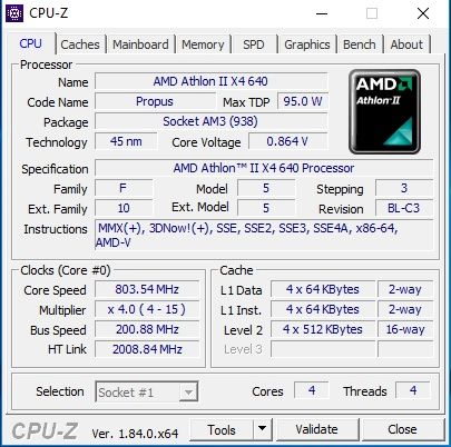 Процессор AMD Athlon II x4 640 3 Ghz