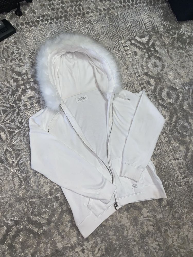 White zip-hoodie swag с мехом