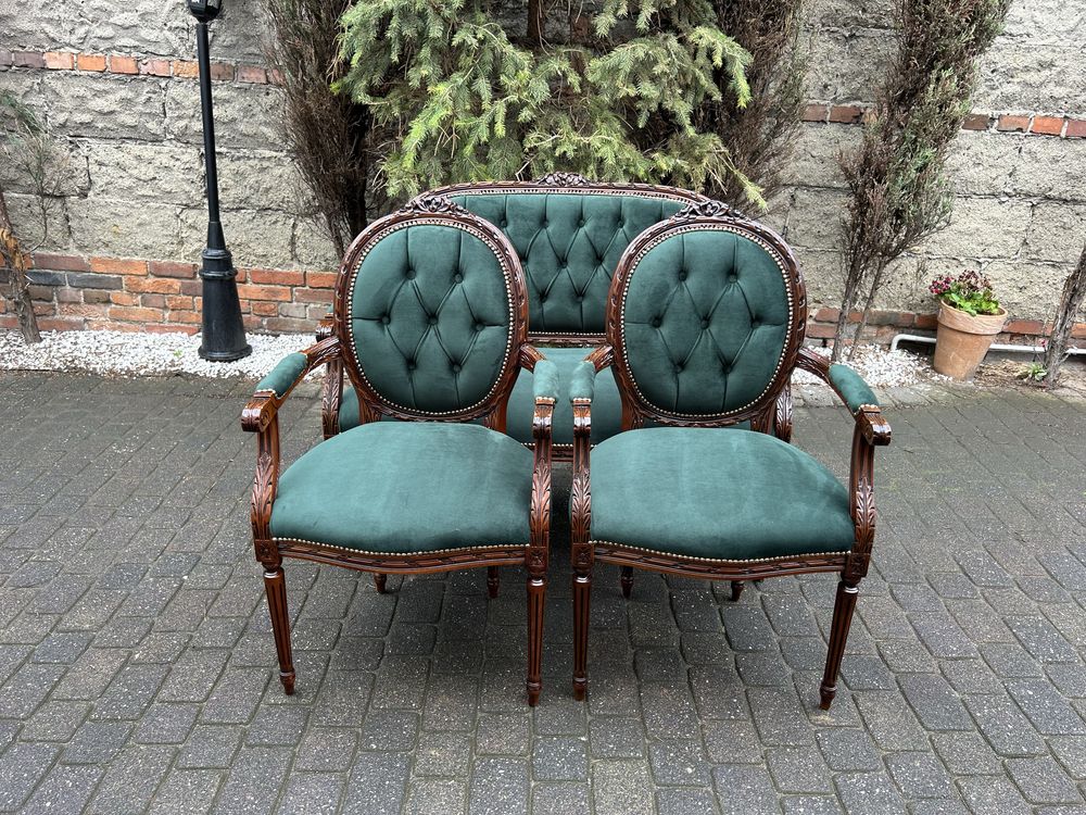 Wypoczynek Ludwikowski Ludwik Sofa Kanpa + Dwa Fotele Po Renowacji