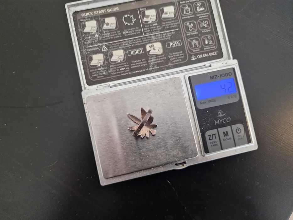 Pierścionek Srebrny z Liściem Marihuany Vintage na Prezent na co dzień