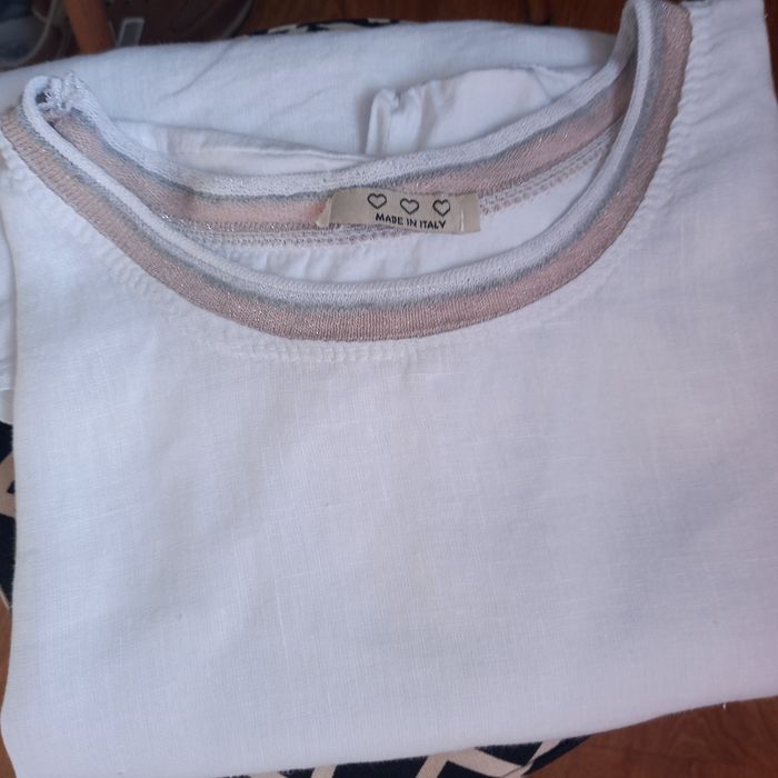 Biała bluzka len bawełna L / XL