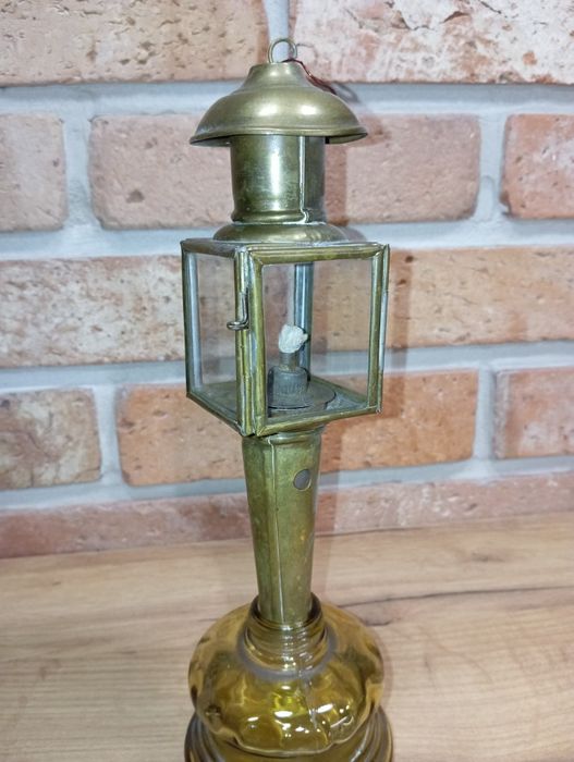 LAMPA POWOZOWA DO BRYCZKI miedziana mosiężna naftowa zabytkowa vintage