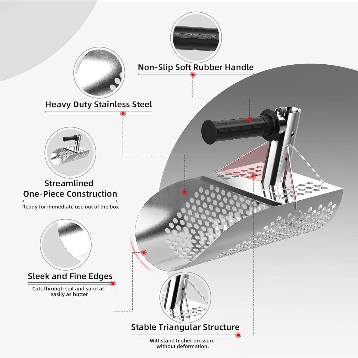 Colher areia inox sandscoop detetor detector metais