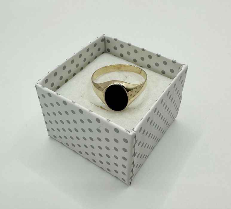 Złoty Męski Sygnet z Onyksem Pr.585 NOWY!