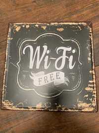 Szyld tablica blaszana Wi-Fi Free Vintage Style