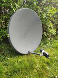 Antena satelitarna 90 cm+ konwerter INVERTO na dwa telewizory