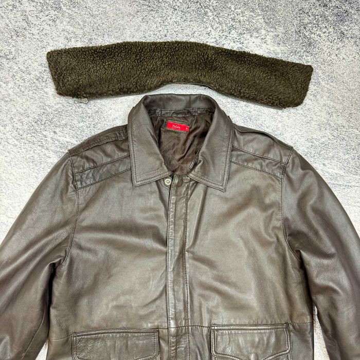 Кожаная куртка бомбер авиатор М размер