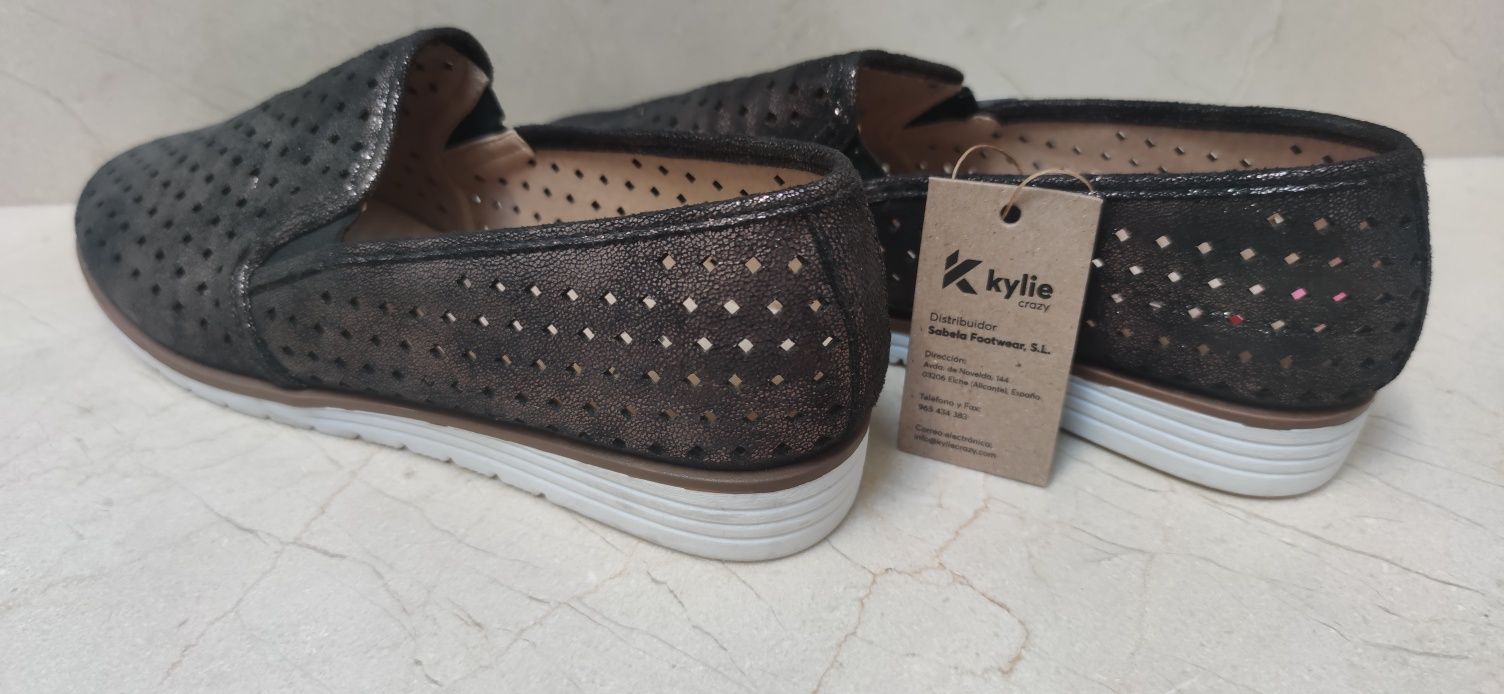 Skórzane półbuty slipony marki Kylie rozm 38