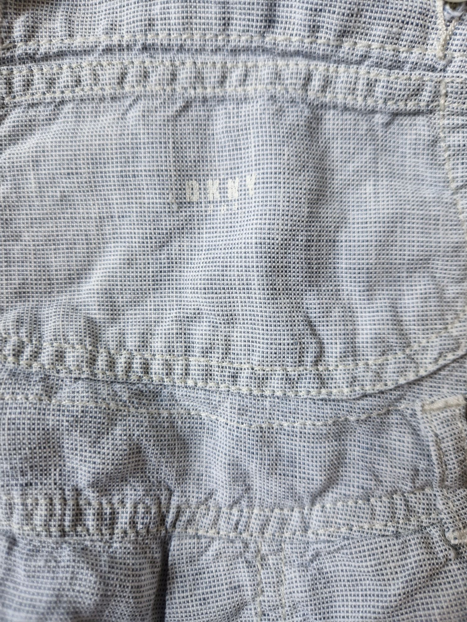 Lniane spodnie ogrodniczki DKNY 100% len linen
