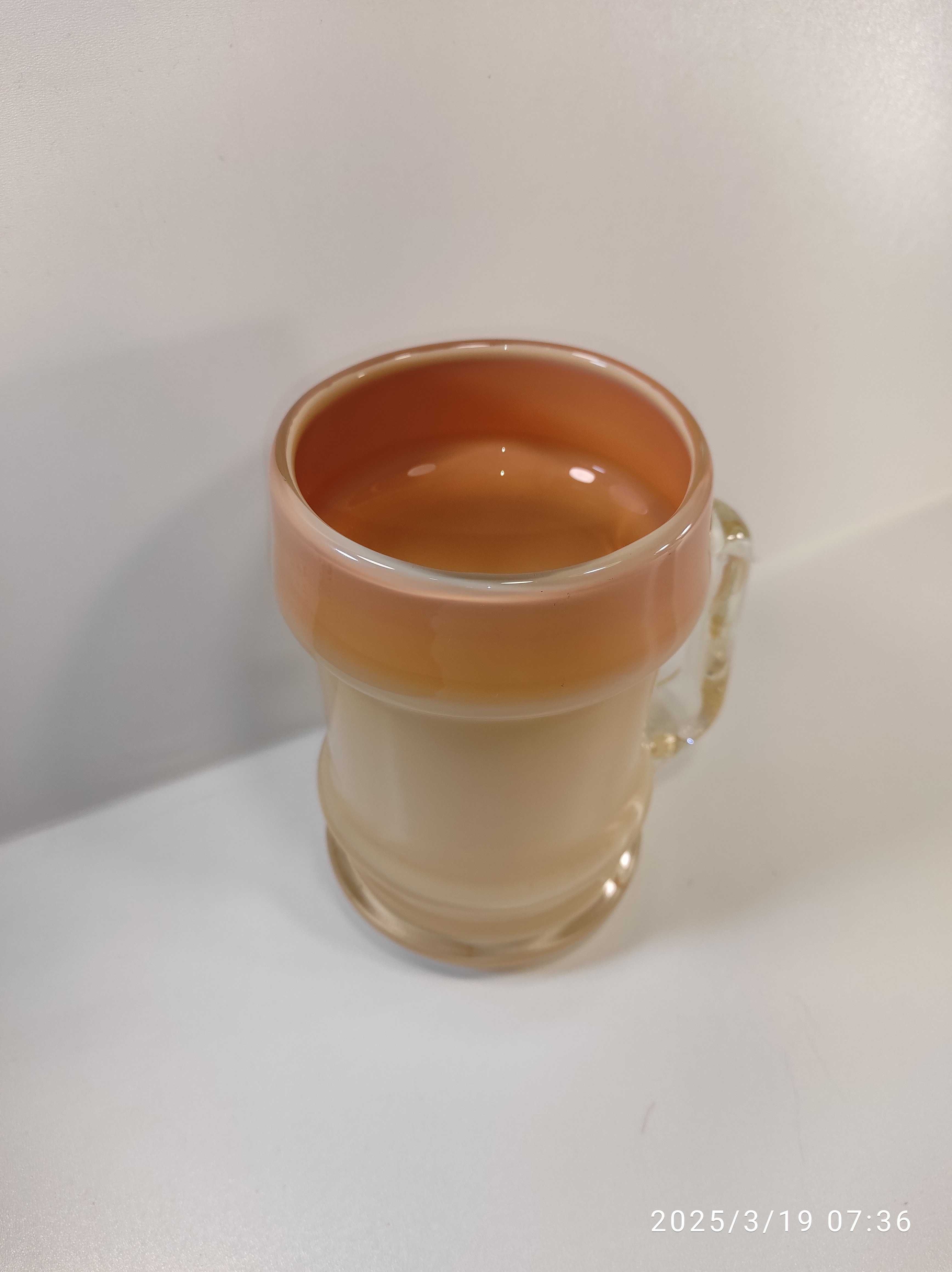 Kufel HS Tarnowiec kolor blado żółty pomarańczowy  wys 17cm
