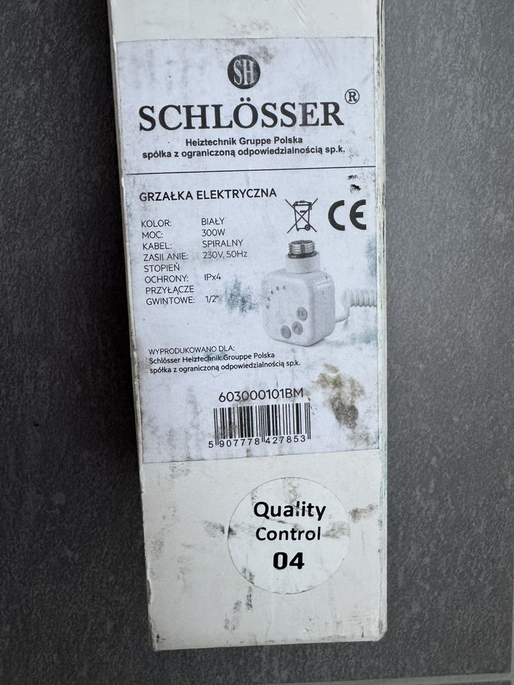 Grzałka elektryczna 300W biała Schlosser