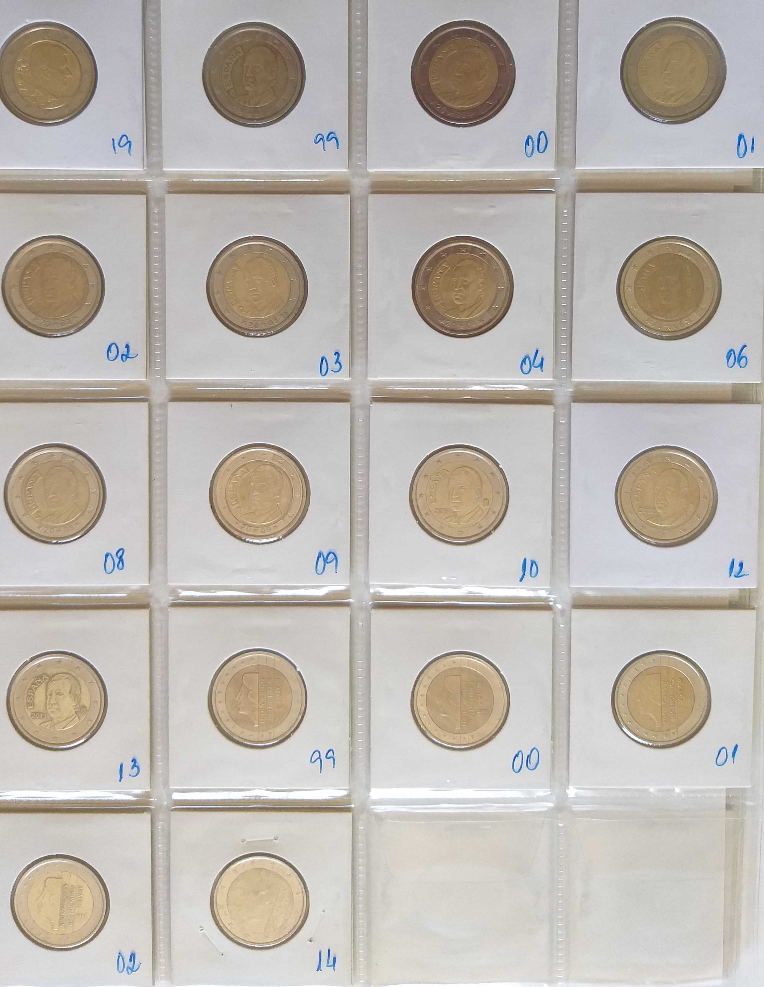 108 Moedas de 2 euros vários países Europa