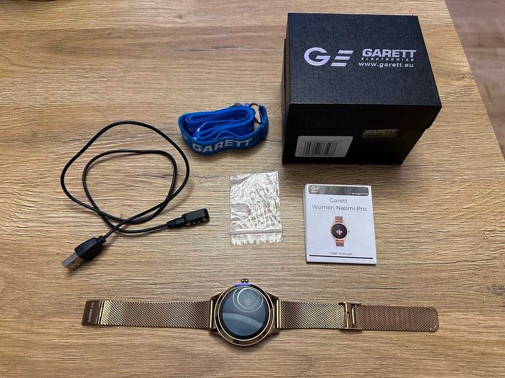 Zegarek - Garett smartwatch, Naomi Pro gold steel, złoty. Gwarancja