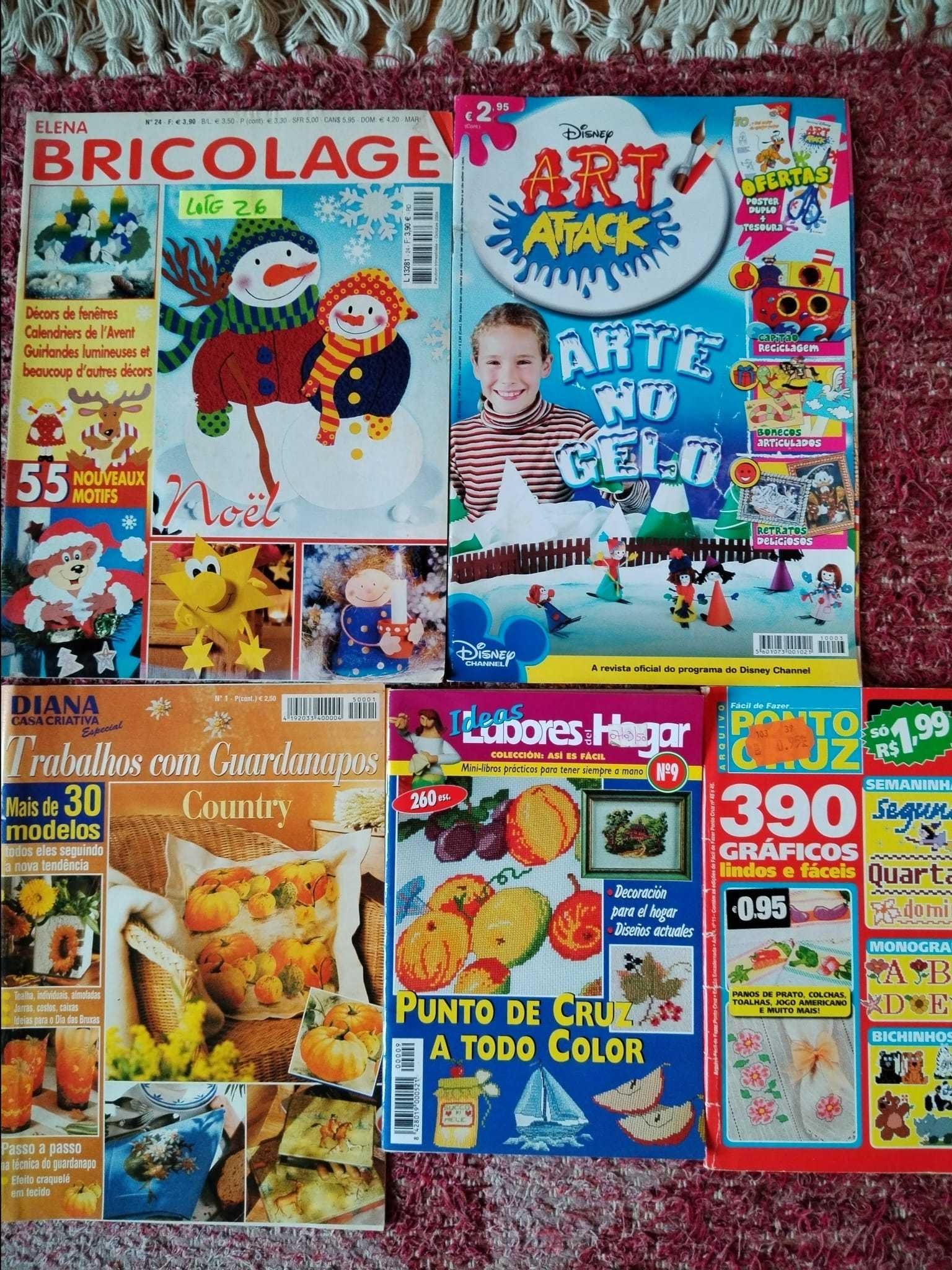 Revistas de lavores (Ponto cruz, malhas e decoração) c/moldes
