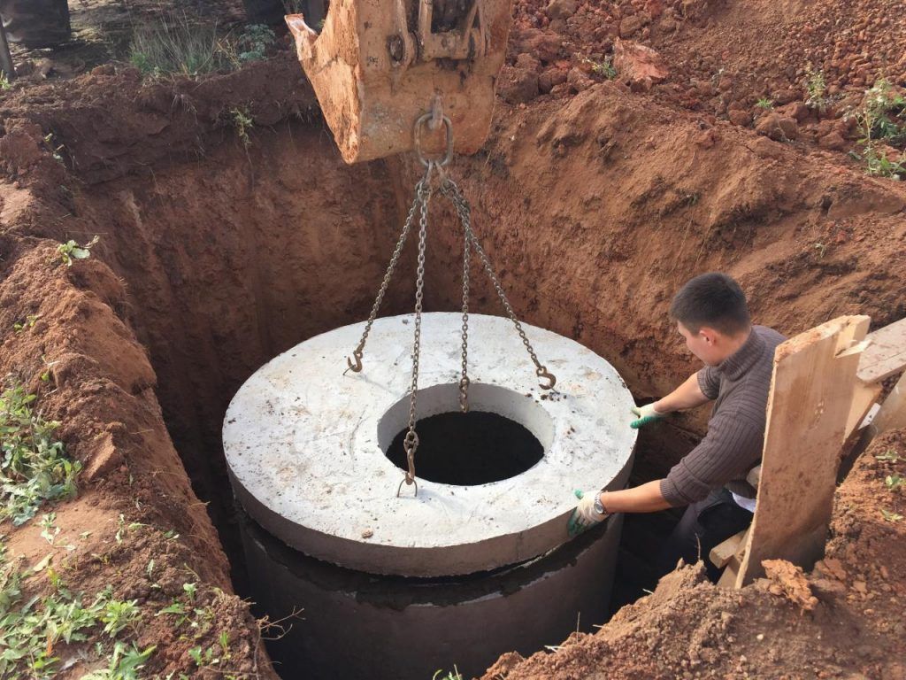 Выгребная яма, бетонные кольца,септик, канализация, водопровод