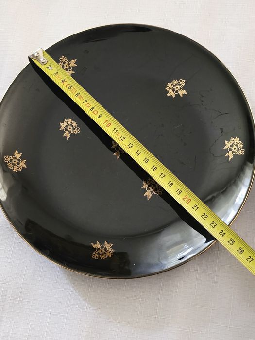 Zestaw deserowy: patera + 5 talerzyków porcelit Pruszkow  prl retro