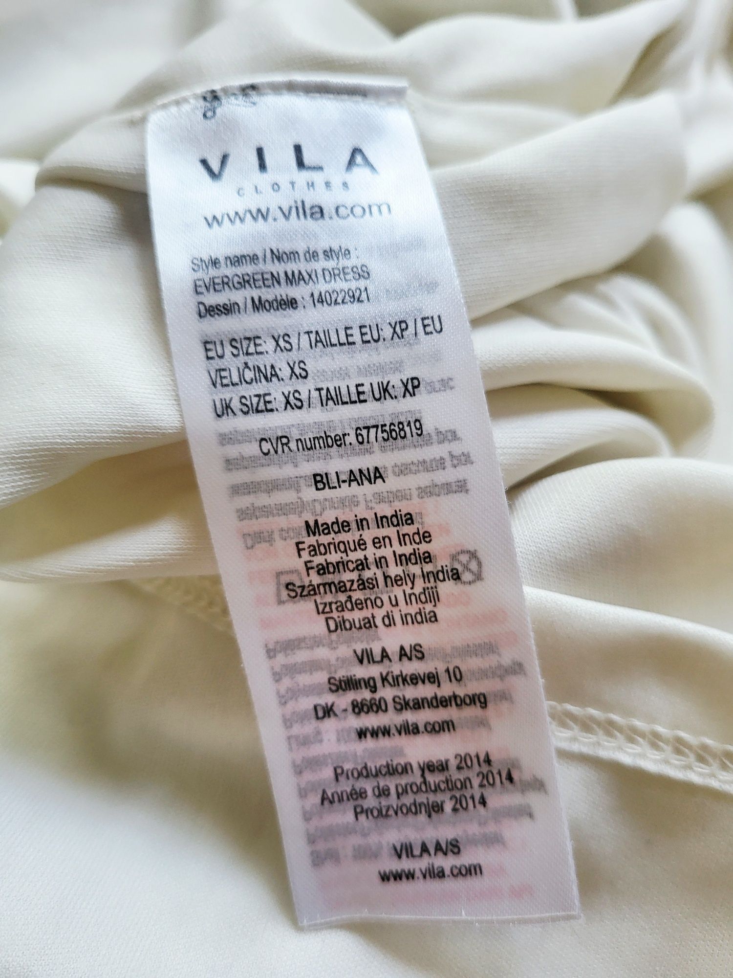 Vila Clothes XS Maxi Dluga Sukienka Mgielka Zwiewna Viral
