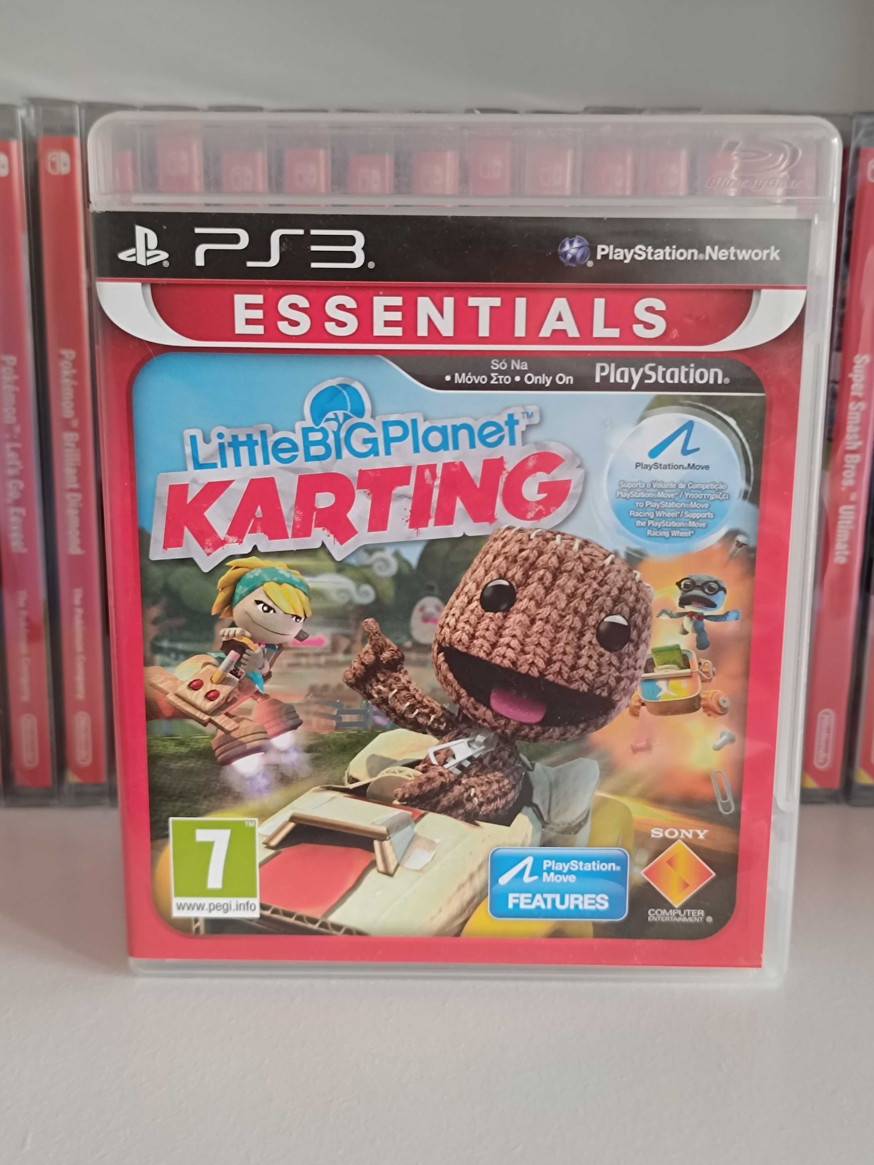 PS3 Jogos Little Big Planet Karting e Playstation Move Heroes