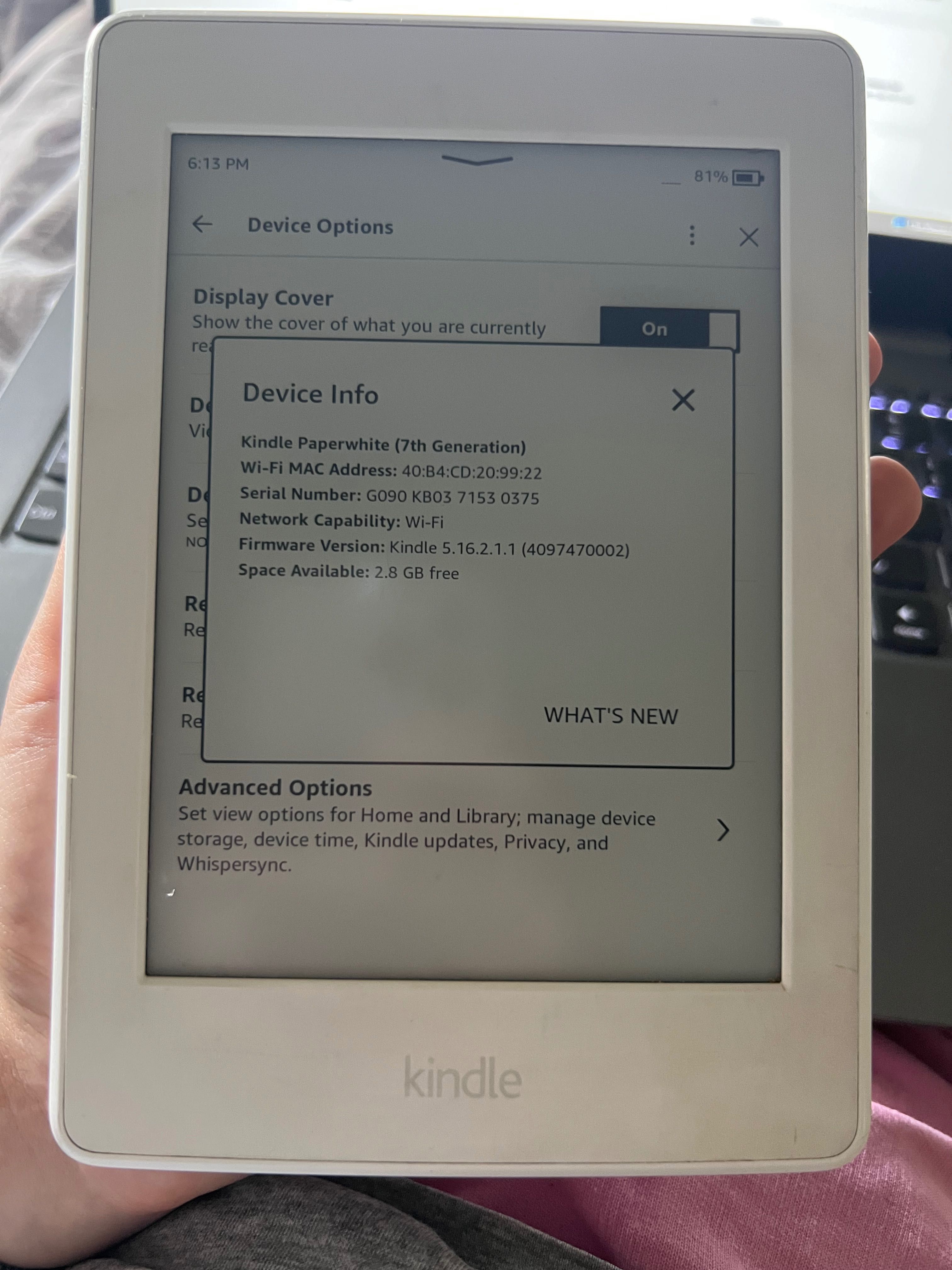 Kindle Paperwhite 3 (7th Generation) czytnik sprawny Krakow