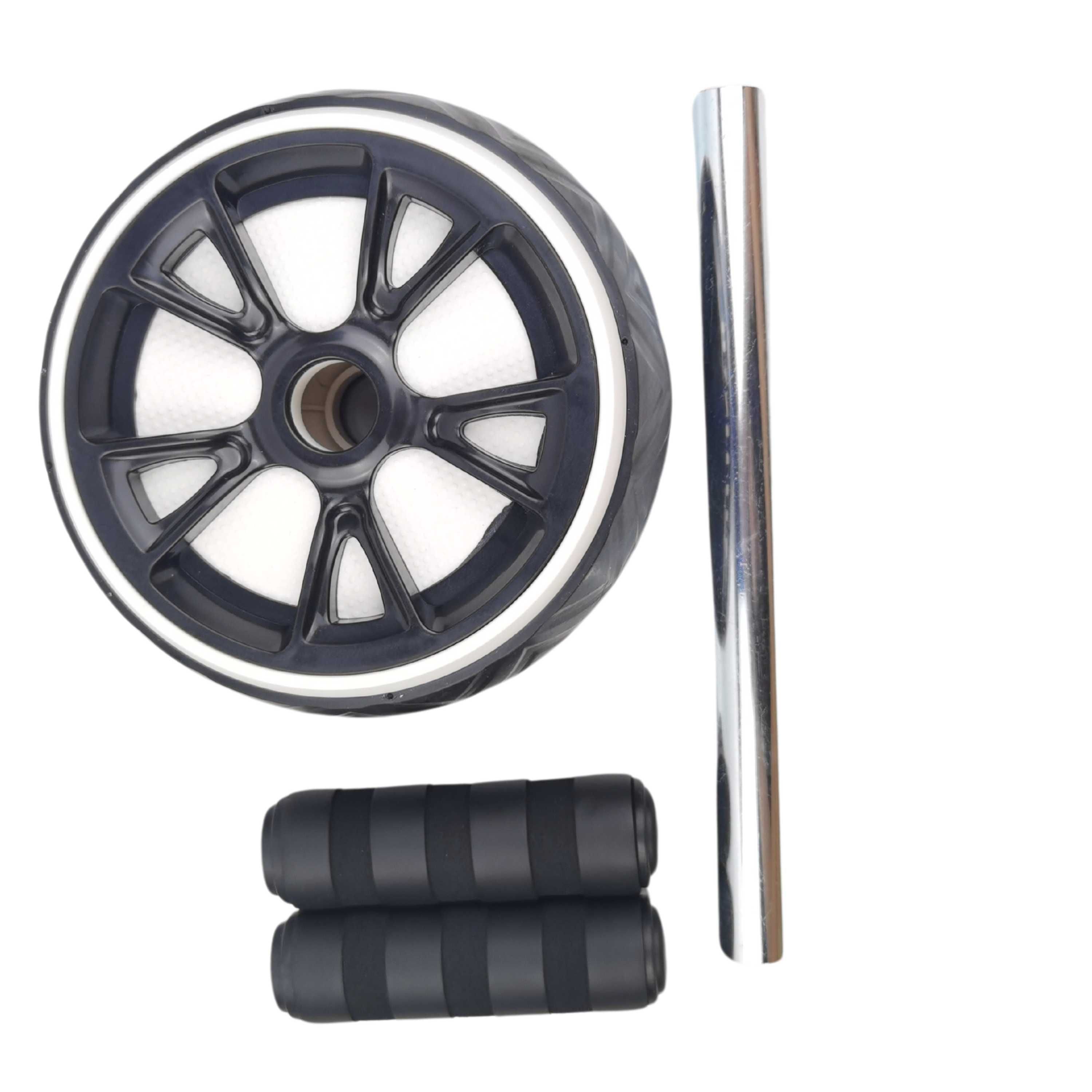 Biały Roller kółko do ćwiczeń mięśni brzucha Ab wheel trening