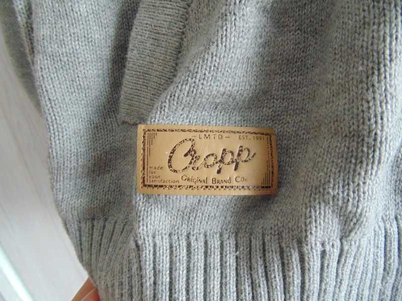 Cropp cieplutki popielaty sweter męski z kapturem L/XL