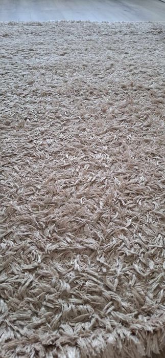 Dywan shaggy 140x180 beż brąz złoty