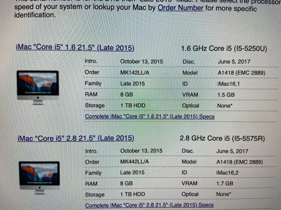 Apple iMac 21,5 inch computer