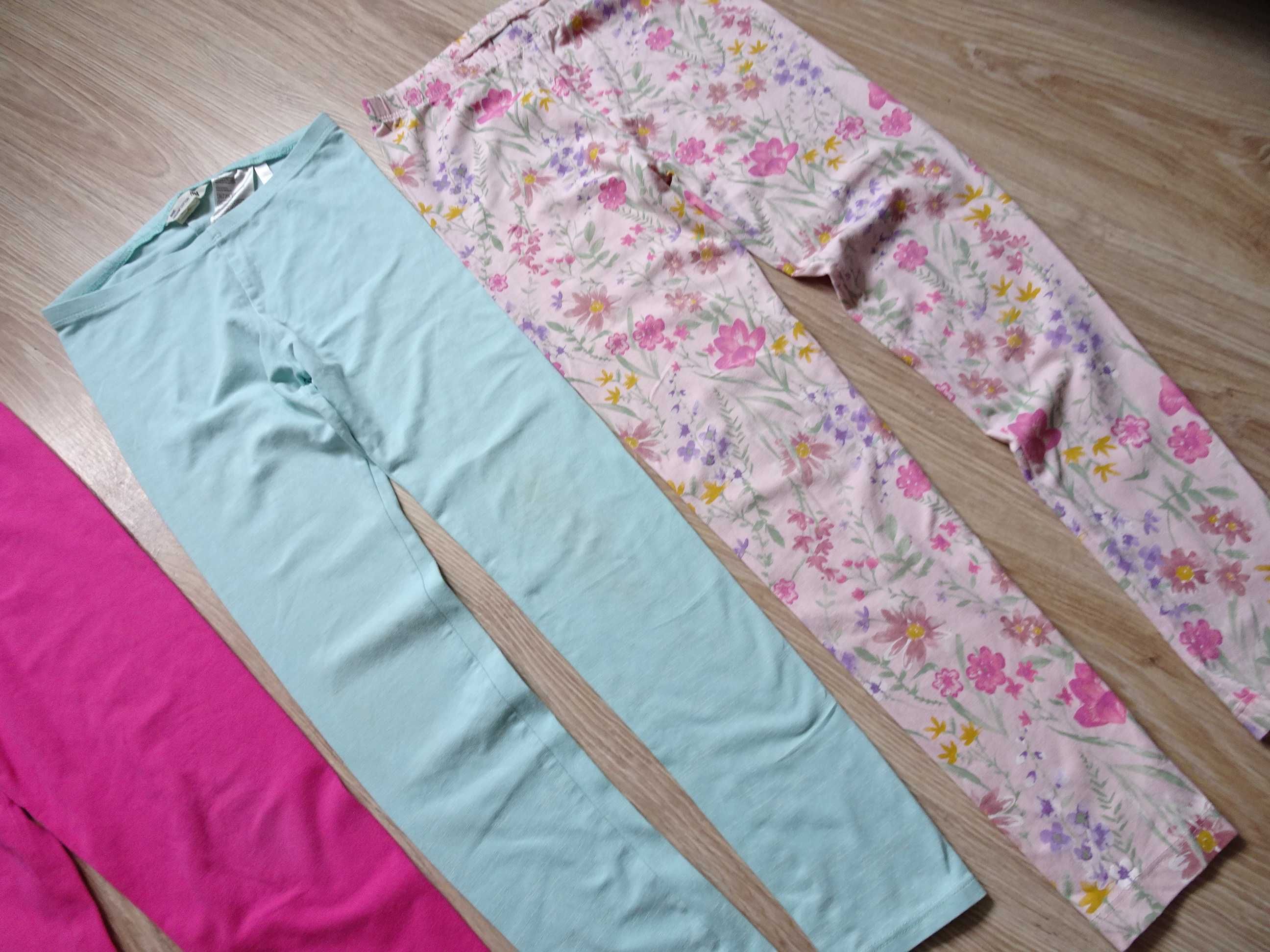 3 szt Legginsy getry bawełna wiosenne 134/140 H&M TU priming